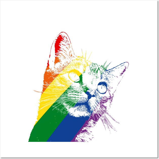 Rainbow Cat Wall Art by Think Beyond Color